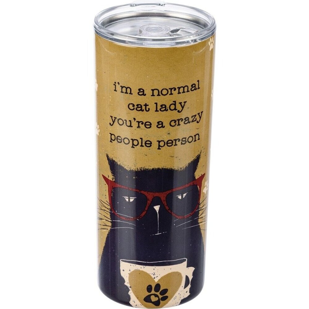 Drink Tumbler Cup I'm A Normal Cat Lady Insolated Stainless Steel 20 OZ Gift